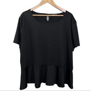 𝅺shein Black Peplum Top